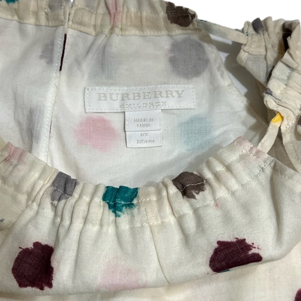 Burberry Maria Dot-Print Drawstring Waist Girl’s Dress Size 8Y - Picture 9 of 10